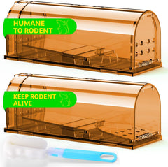 Mouse Trap, Humane Mouse Trap, Easy to Set, Mouse Catcher Quick Effective Reusable and Safe for Families -2 Pack
