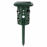 Solar Animal Repeller Outdoor, Ultrasonic Pest Repellent with Motion Sensor & LED Flash, 5 Modes Waterproof Snake Mouse Mole Raccoon Repellent for Garden Yard Farm 669