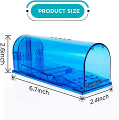 Humane Mouse Trap | Catch and Release Mouse Traps That Work | Mice Trap No Kill for mice/Rodent Pet Safe (Dog/Cat) Best Indoor/Outdoor Mousetrap Catcher Non Killer Small Capture Cage (Blue)