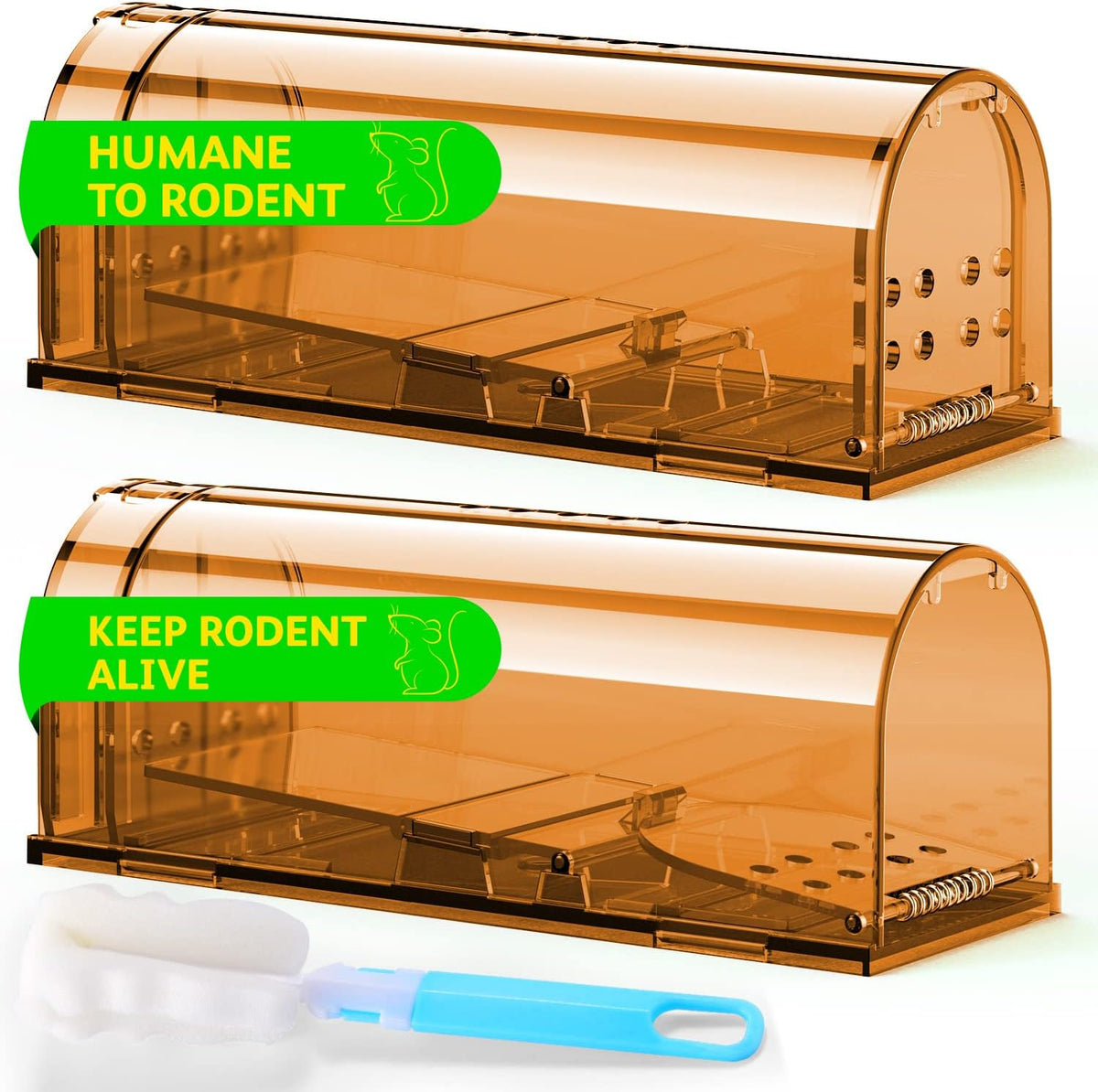 Mouse Trap, Humane Mouse Trap, Easy to Set, Mouse Catcher Quick Effective Reusable and Safe for Families -2 Pack
