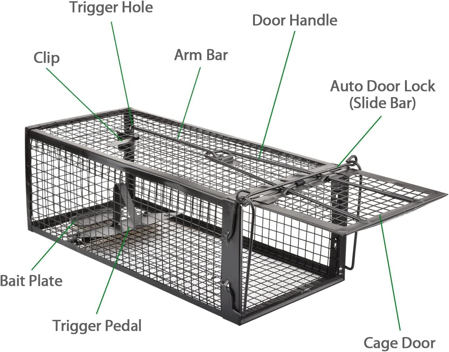 2-Pack Rat Traps Live Mouse Vole Chipmunk Trap Cage for Indoors and Outdoors (Black)