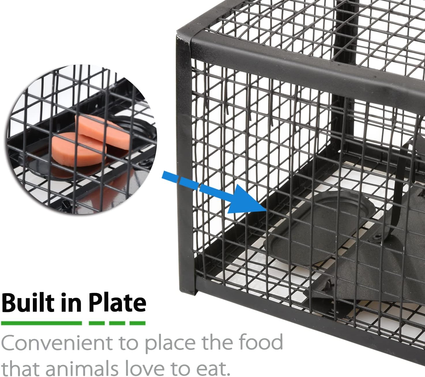2-Pack Rat Traps Live Mouse Vole Chipmunk Trap Cage for Indoors and Outdoors (Black)