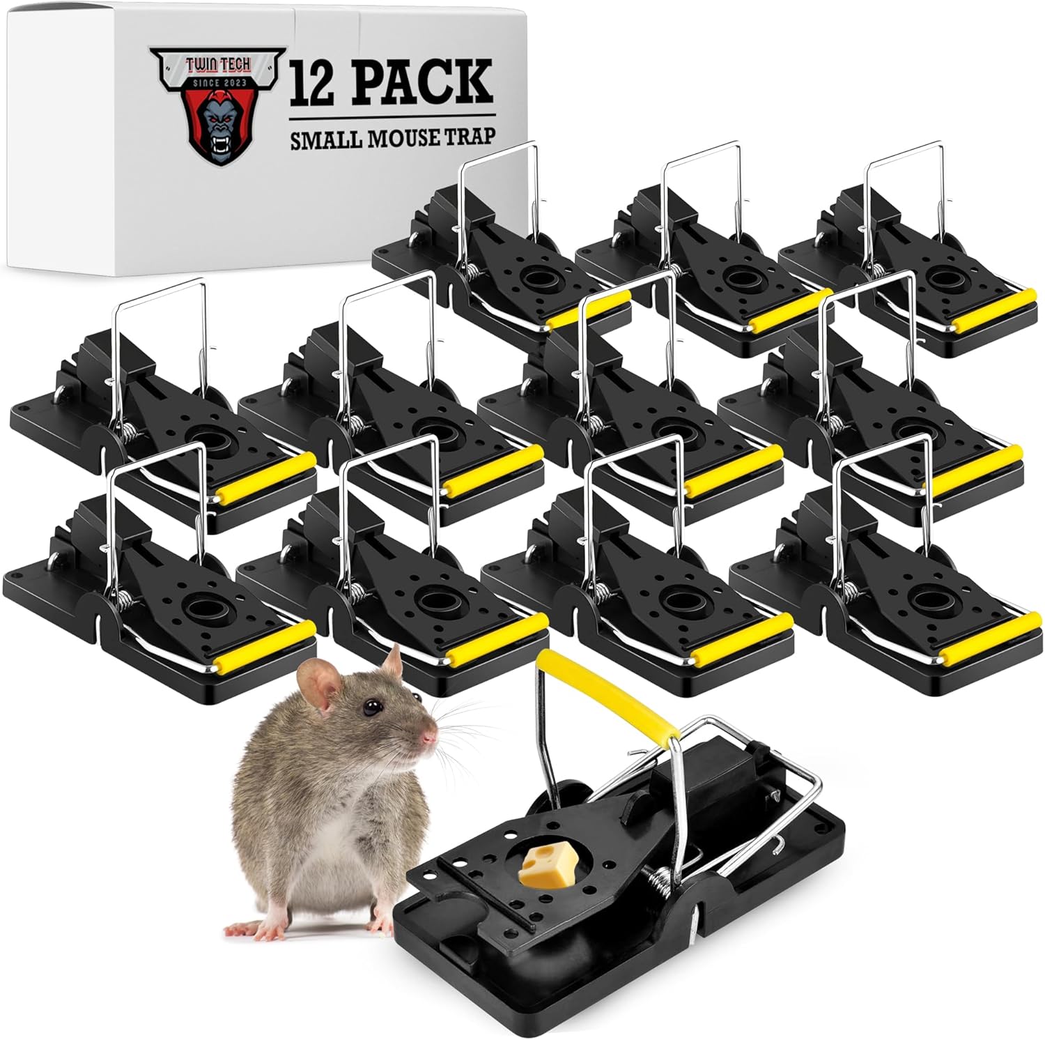 Stainless Steel Mechanical Large Mouse Trap for Indoor & Outdoor Rodents - Reusable Mouse Traps with Safe Snap & Finger Protection - Durable Large Rat Traps - 5.5" L x 3" W x 3" - 6 Pack