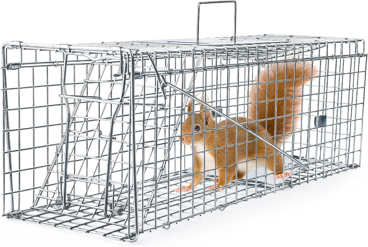 Mouse Traps Indoor for Home, 24 Inch Enlarge Mouse Traps with Brush Live Rat Trap Outdoor Catch and Release, No Kill Mice Trap Reusable for Mouse Rat, Chipmunks, Mole, Rodent, Pet Safe