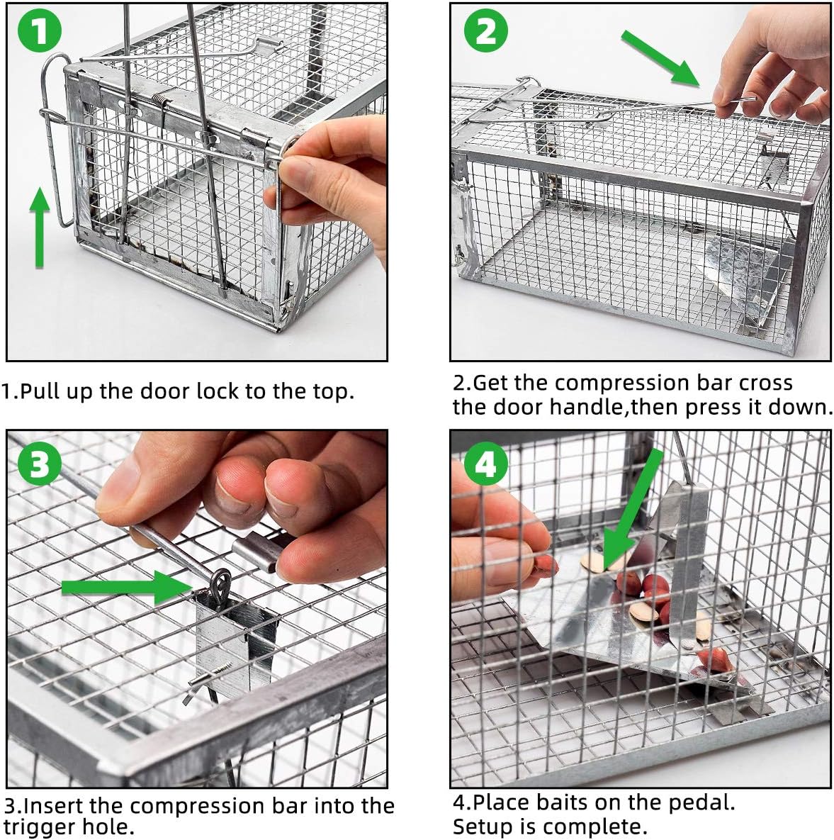 Animal Humane Live Cage Trap That Work for Rat Mouse Chipmunk Mice Voles Hamsters and Other Small Rodents, Trampa para Ratones, Catch and Release 1Pack Medium