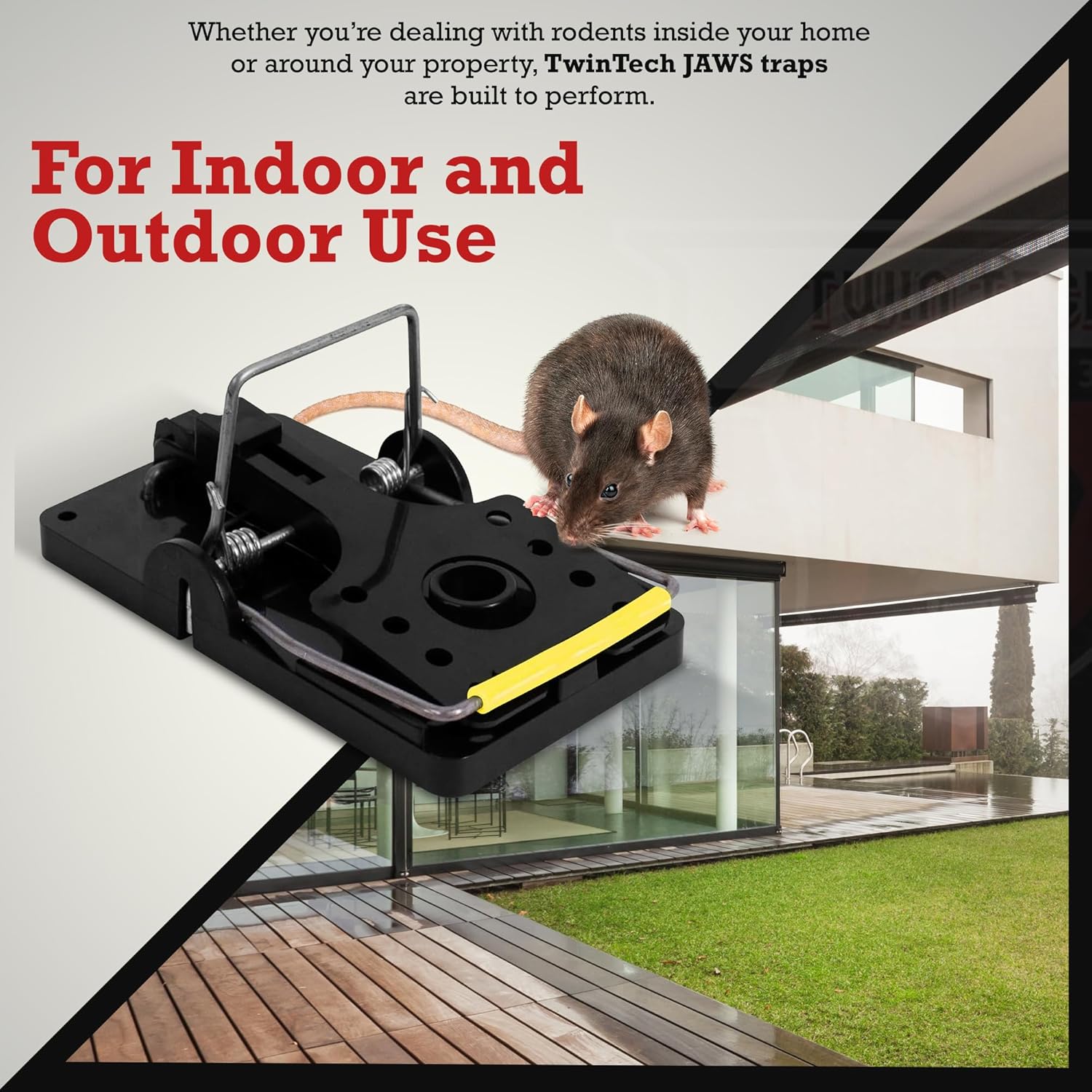 Stainless Steel Mechanical Large Mouse Trap for Indoor & Outdoor Rodents - Reusable Mouse Traps with Safe Snap & Finger Protection - Durable Large Rat Traps - 5.5" L x 3" W x 3" - 6 Pack
