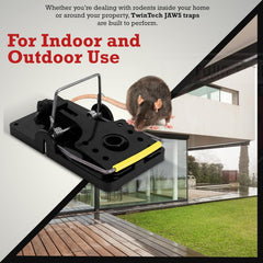 Stainless Steel Mechanical Large Mouse Trap for Indoor & Outdoor Rodents - Reusable Mouse Traps with Safe Snap & Finger Protection - Durable Large Rat Traps - 5.5" L x 3" W x 3" - 6 Pack
