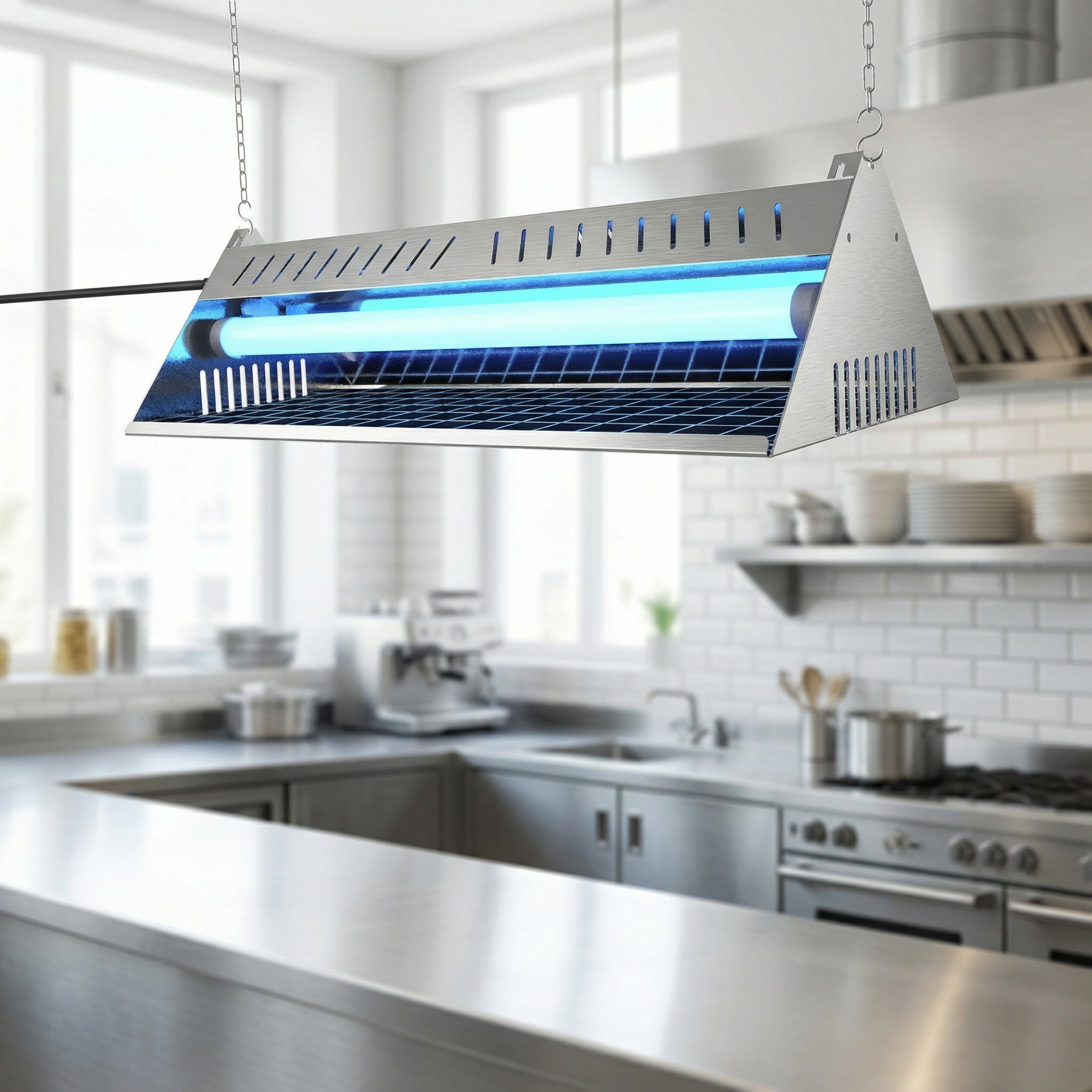 Stainless Steel Electric Shock Mosquito Killer Lamp, Physical Killing Without Radiation, Dual-use for Home & Restaurants (OEM&ODM) U03