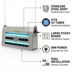 Commercial High-power Stainless Steel Mosquito Killer Lamp, Large Area Coverage for Hotels & Restaurants, Silent Mosquito Killer (OEM&ODM) U04
