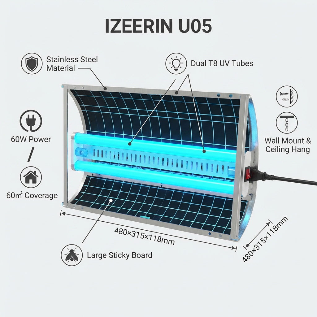 Waterproof Stainless Steel Mosquito Killer Lamp, for Courtyards & Gardens, UV Trapping Mosquito Repellent (OEM&ODM) U05