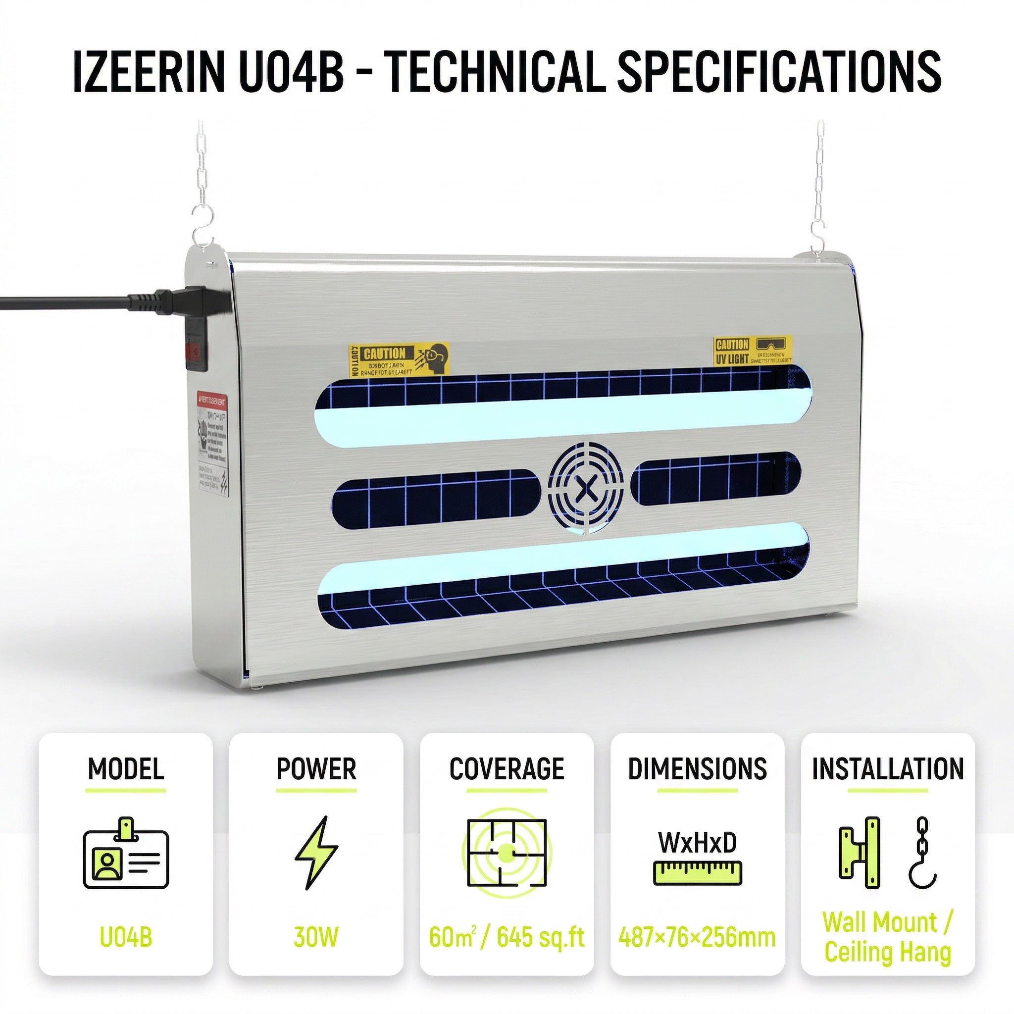 Stainless Steel Mosquito Killer Lamp, Indoor & Commercial Silent Mosquito Repellent, Physical Trapping Fly Killer Lamp (OEM&ODM) U13